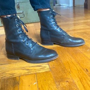 Frye Lace-up booties with back zipper